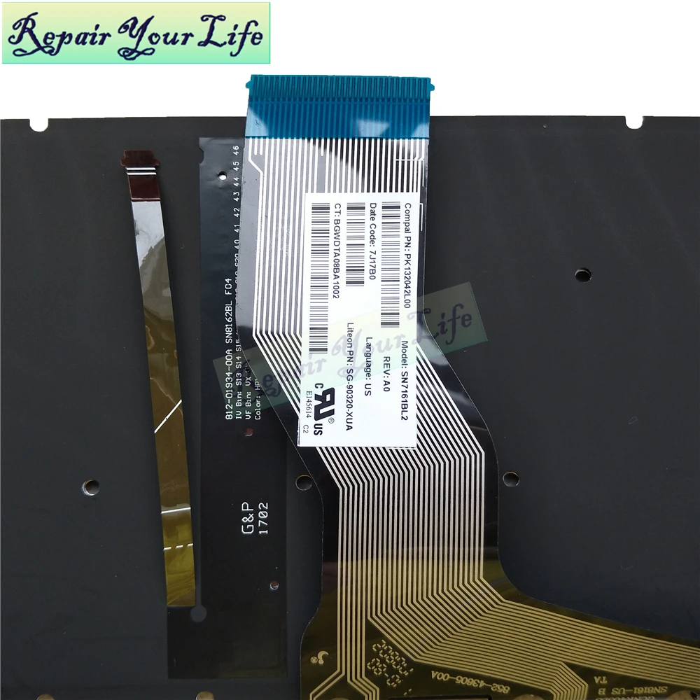 Teclado para Laptop hp Envy X360 15m 15-bp 15-bp015 15-bw 250 g6 com Retroiluminado Dourado 9090320-xua - Imagem 4