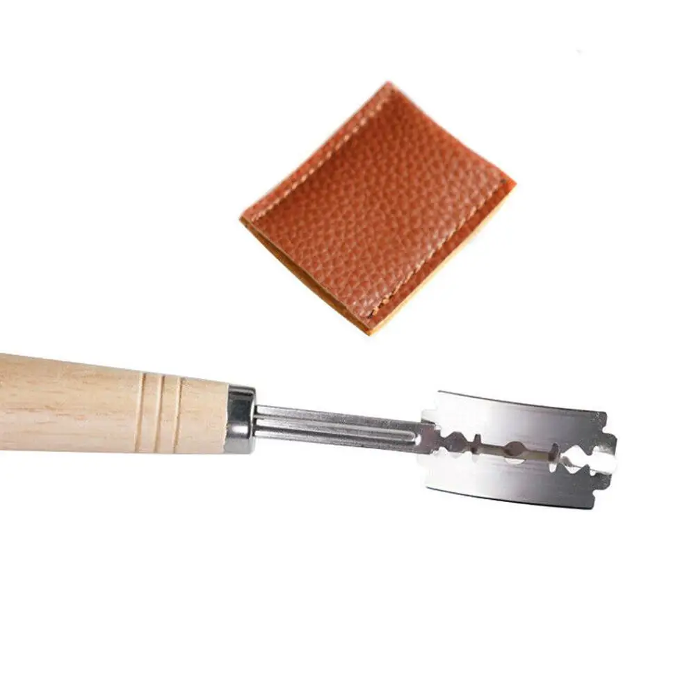 Специальный изогнутый нож для хлеба с деревянной ручкой 5 шт. сменные лезвия Западный багет для резки французских тостов Бублик