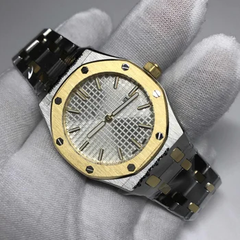 

free delivery 18K Gold Silver dial 33mm size Luxury Brand Women quartz royal Watches Drive Sapphire Sport A-P Watch