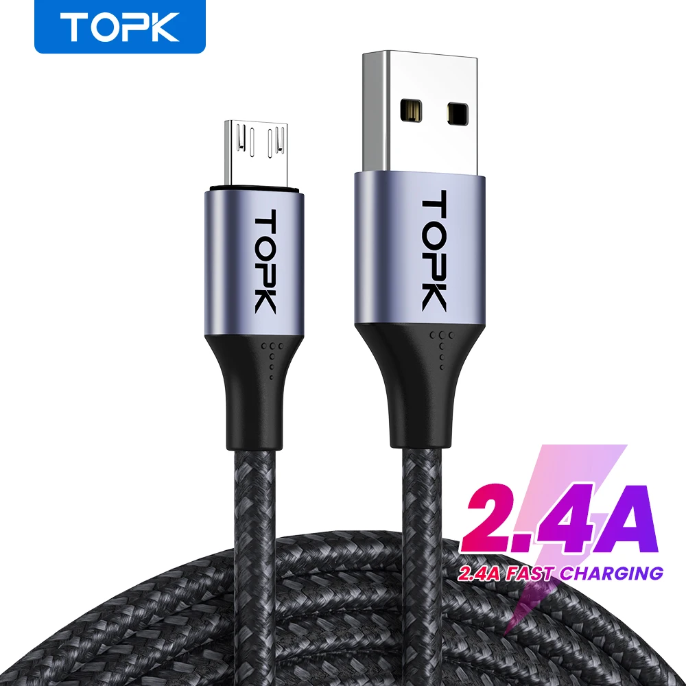 TOPK AN10 Micro USB кабель для быстрой зарядки Microusb передачи данных мобильный телефон