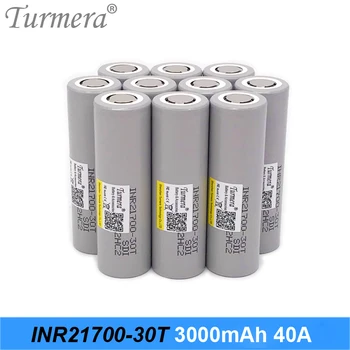 

Turmera 21700 battery 3000mah 40A INR21700-30T Rechargeable Lithium Battery for E-cigarette Vape and Screwdriver Vacuum Cleaner