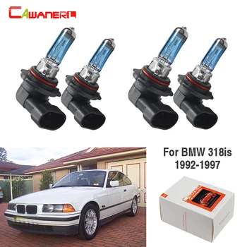 

Cawanerl 4 Pieces 100W Auto Headlight Halogen Bulb 4300K 12V Car Light Headlamp High Low Beam For BMW 318is Coupe 1992-1997