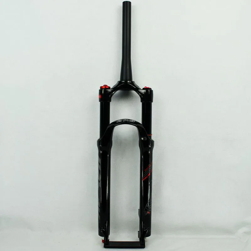 27.5HL Gloss Black Пневматическая амортизационная вилка Pasak Mtb 26 27,5 29 дюймов коническая трубка 1 1/8 1 1/2 Дисковая тормозная линия дистанционный гаситель вилки для горных велосипедов - Цвет: 27.5HL Gloss Black