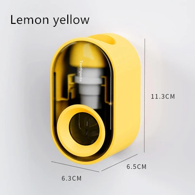 Y-kelin 2022 Toothpaste Dispenser Wall-Mounted Automatic Toothpaste Squeezer Toothpaste Holder For  Hole-Free Wall Hanging Lemon yellow