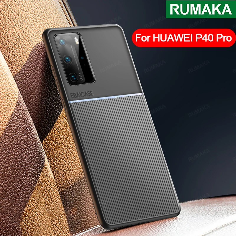 Оригинальный чехол RUMAKA для Huawei P40 Pro P20 P30 Ультратонкий модный кожаный