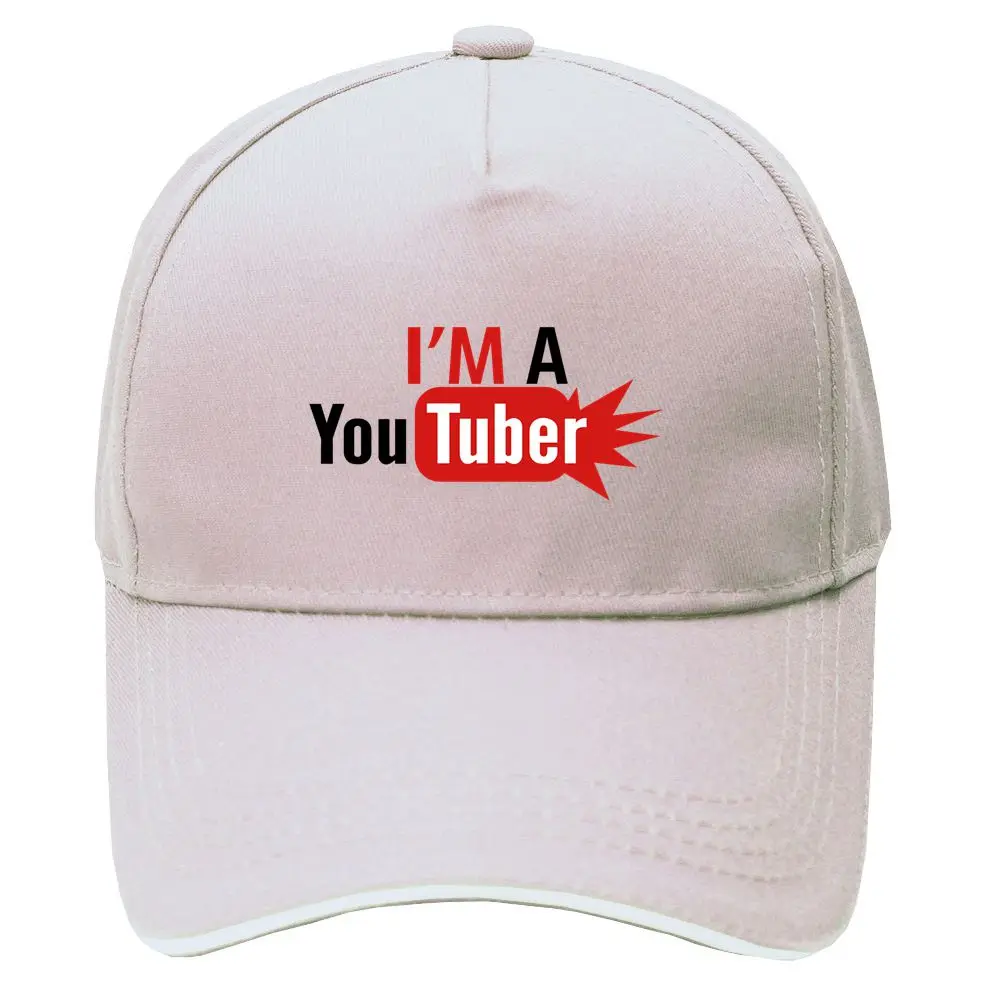 I'm a Youtuber кепка бейсболка шапка Кепка Хип Хоп Кепка с регулировкой размера головные уборы для мужчин и женщин шляпа - Цвет: Бежевый