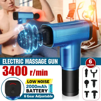 

6 Heads Electric Muscle Booster Massage Guns Vibration Percussion Massager Body Therapy Deep Tissue Relaxation Pain Relief