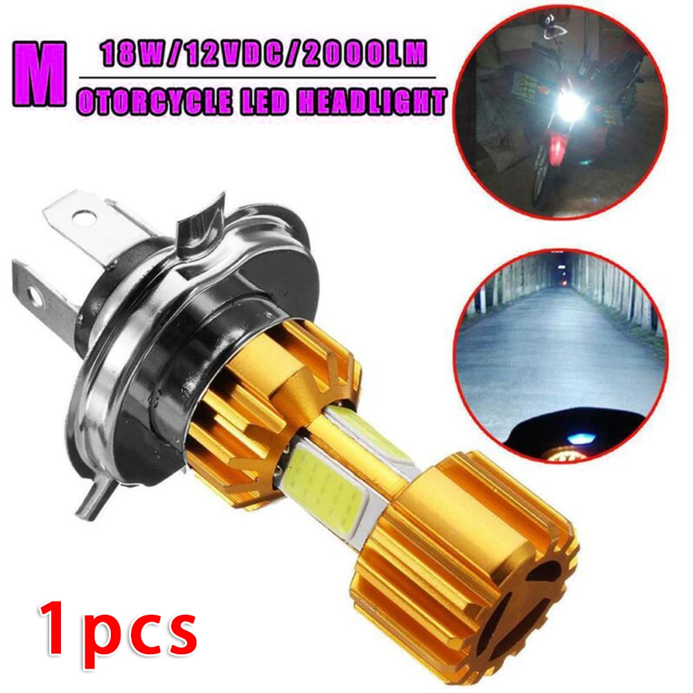 Motorcycle Accessory Headlight H4 Hi/Lo Beam 18W COB DC 12V White 6000K Light Impact Resistance, Safe And Reliable, Long Lasting