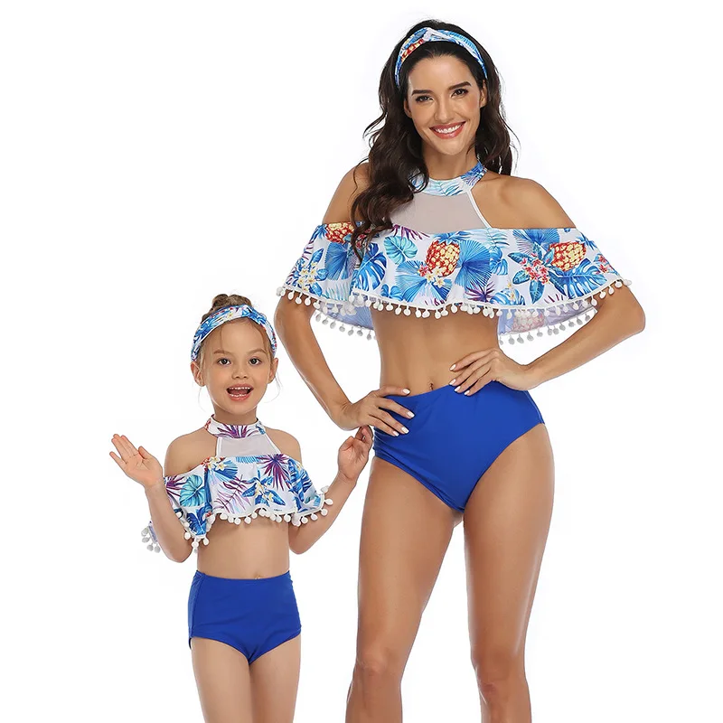 

2020 New Family Matching Clothes Summer Mother Daughter Swimsuits Mommy And Me Swimwear Family Look Mom And Daughter Bikini