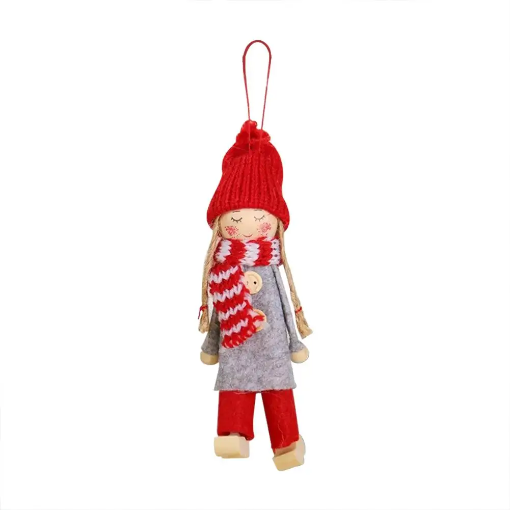 red hat snow man Рождественская елка, висящий ангел, медведь, колокольчик Санты, вечерние, свадебные, рождественские украшения, крючок-вешалка, висячие украшения - Цвет: red hat snow man