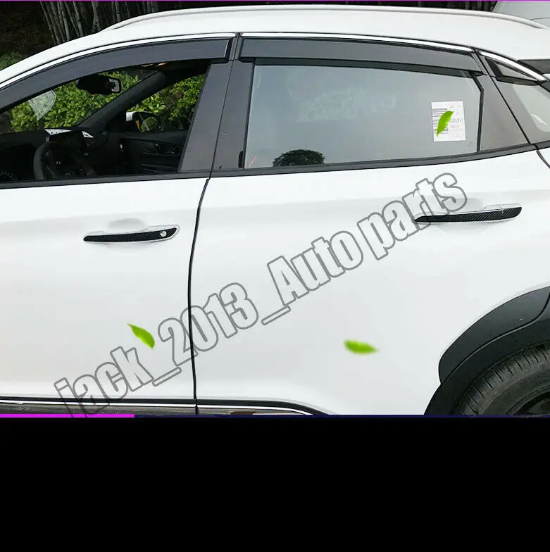 Car modification Car accessories Carbon Fiber Car Door Handle Cover Sticker 4PC Trim for Hyundai Kona encino