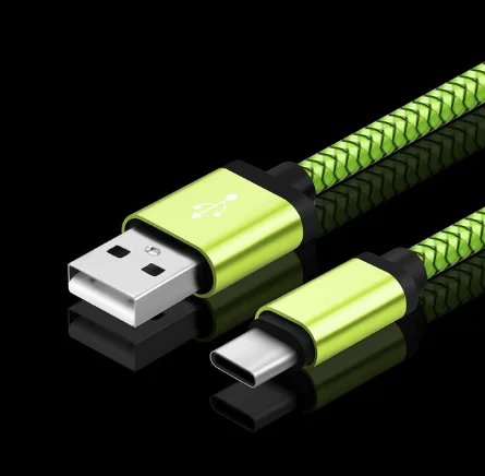 Green Type C Cable 1 м/2 м/3 м плетение зарядный кабель Micro USB/type-C/iOS Синхронизация данных Шнур для iPhone 8 7 6 Plus 5 для samsung S8 S7 S6 Note 5 4 лот - Цвет: Green Type C Cable