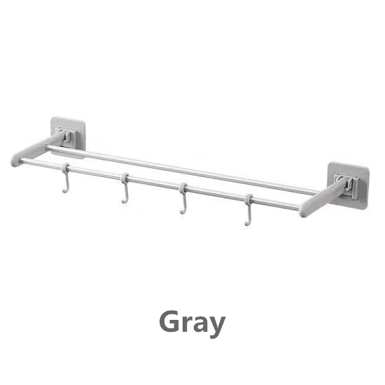 Gray Кухонные домашние крючки для организации хранения, вешалка для спальни, вешалка для одежды, держатель, крючки для сумок, полотенец, ванной комнаты, четыре крючка - Цвет: Gray