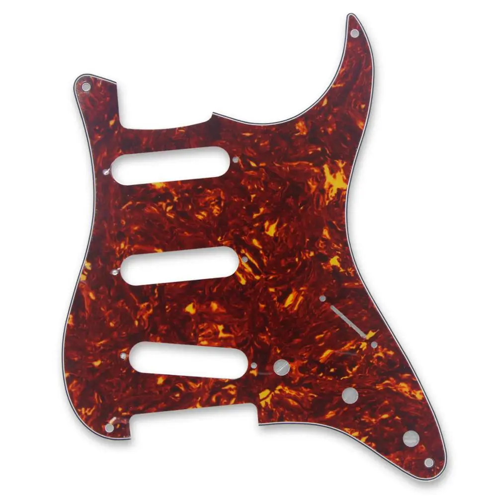 

FLEOR Red Tortoise SSS Pickguard 4 Hole Electric Guitar Pickguard Scratch Plate Pure Aluminum Foil Shield Guitar Parts