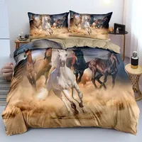 Horses Printed Duvet Cover Set Twin Full Queen King Bedding Comforter Bedspread Soft Quilt Cover Pillowcase Animals Home Textile 4