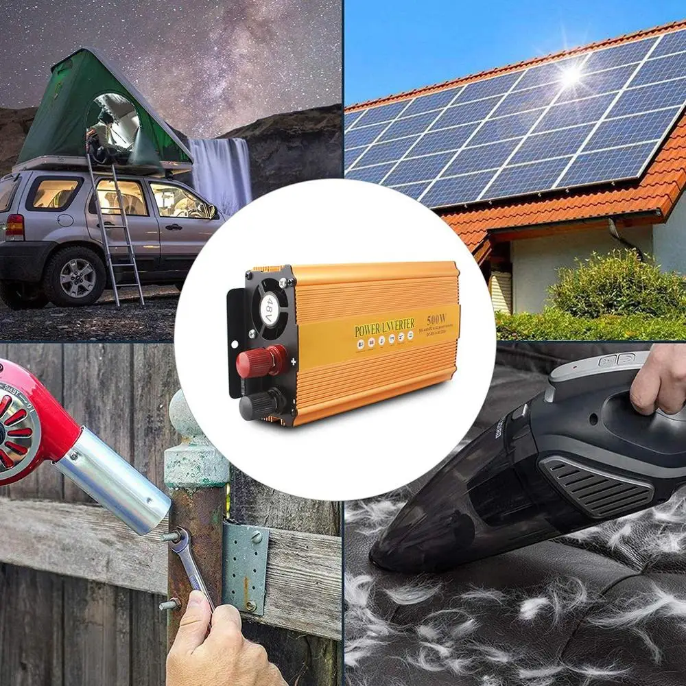 

Car Solar Inverter DC 12V 24V 48V to AC 220V 500W Auto Inverter Voltage Transformer Converter with USB LED Display