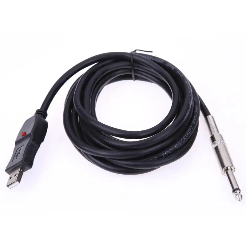 Бас-гитары 1/4 6,3 мм к USB Интерфейс подключение по ссылке PC инструментальный кабель аудио адаптер конвертер USB гитарный кабель 3M Z70
