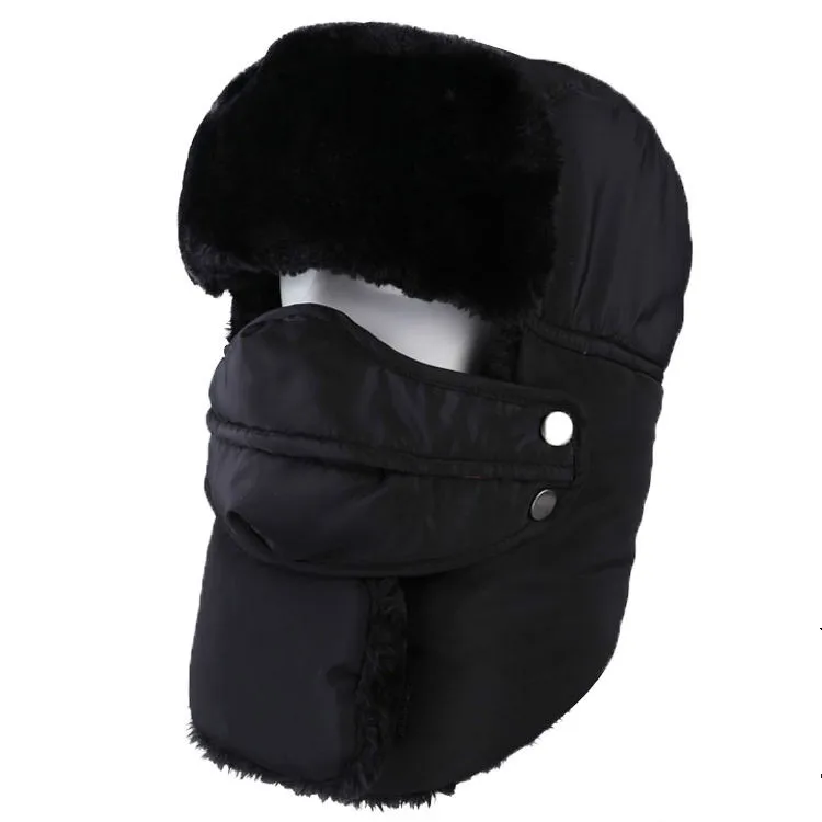 2019new winter plus cotton padded earmuffs Lei Feng hat outdoor men and women cold protection cap