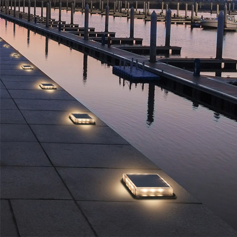 

1pcs LED Solar Lamp Outdoors Stair Lamparas Floodlight Decor Lighting Waterproof Ip68 Sealant Caulk Deck Solar Garden Light