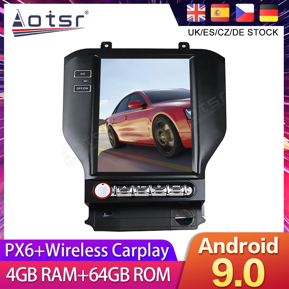 Для Ford Mustang 2015-2018 Tesla styel Android 9,0 автомобильный DVD экран GPS навигация радио мультимедиа головное устройство Palyer магнитофон Для Ford Mustang 2015-2018 Tesla styel Android 9,0 автомобильный DVD экран GPS навигация радио мультимедиа головное устройство Palyer магнитофон