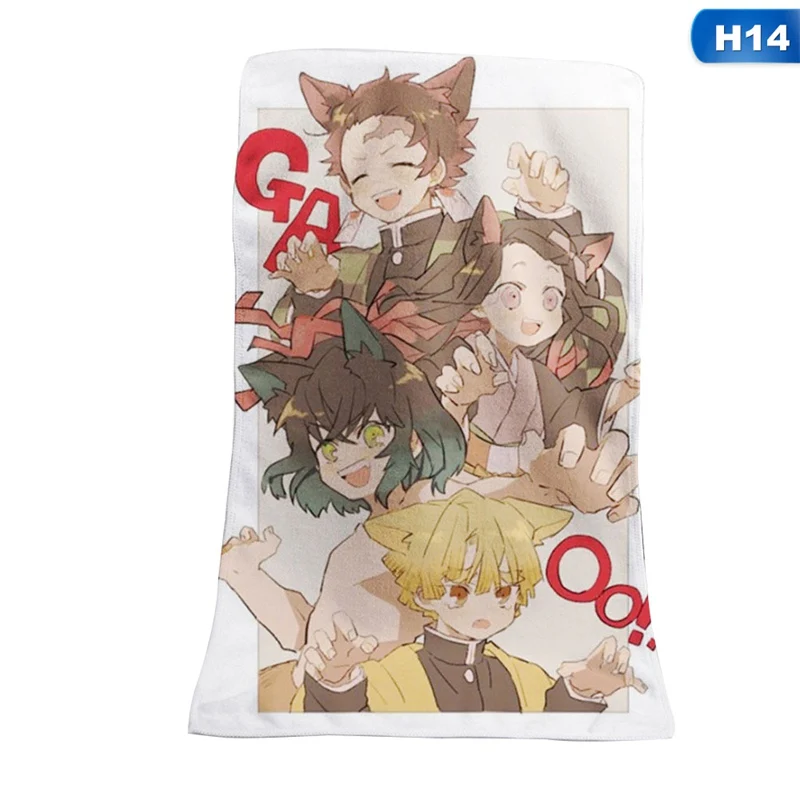 Аниме банное полотенце для ванной демон убийца Kimetsu no Yaiba сделай сам на заказ ванная комната пляжное полотенце из микрофибры s полотенце для лица мочалка 35*70 см - Цвет: BA1284H14