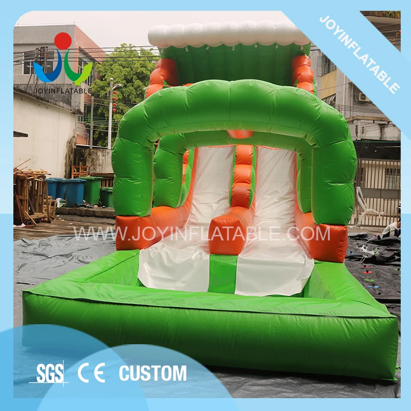 Inflatable Double Lanes Water Slide with Swimming Pool 5