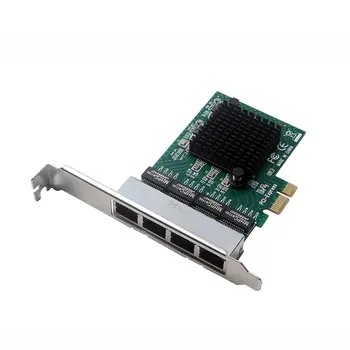 

Pci-E Four-Port Gigabit Network Card Server Network Card Pci-Ex1 Interface Rtl8111G Four-Port Soft Routing Aggregation