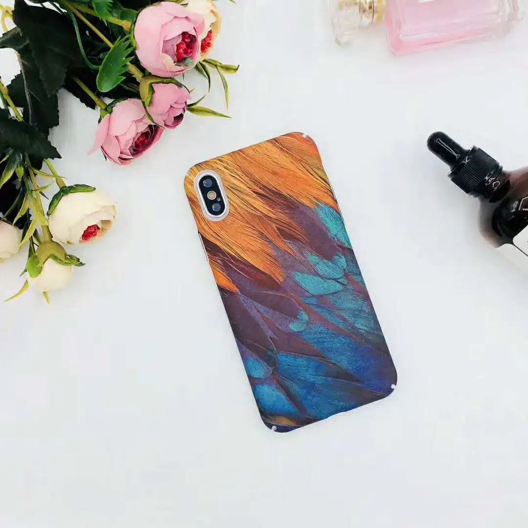B441 применимый чехол для телефона iPhone Xs MAX Literature And Art Feather 7 Plus/8 Plus тусклый полированный жесткий защитный чехол