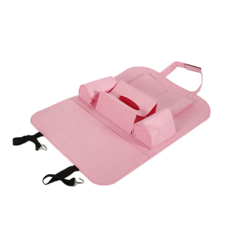 Авто задний багажник сиденье эластичный войлок Сумка-пакет для Хранения Подвесной органайзер для хранения универсальные автомобильные аксессуары дропшиппинг - Название цвета: Розовый