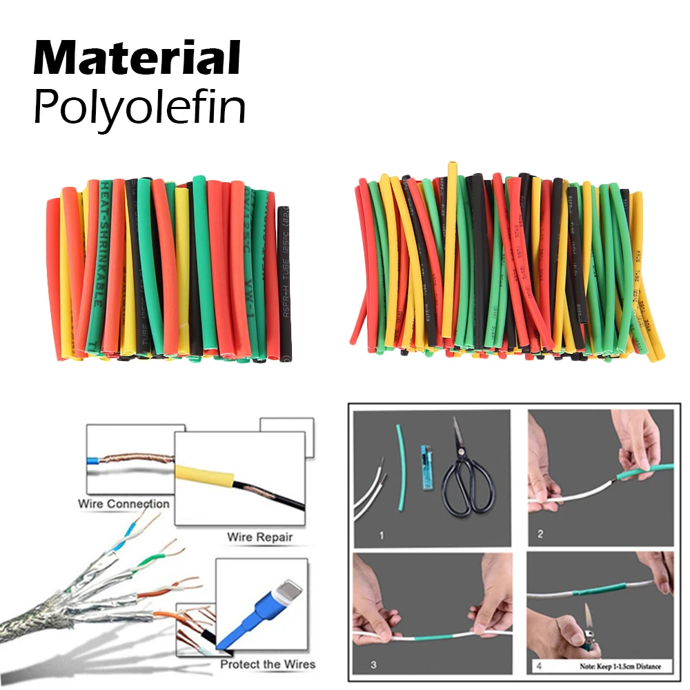 Набор термоусадочных трубок 328 шт. ассортимент изоляционных электронные
