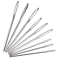 MIUSIE 20PCS Large Eye Blunt Needles for Knitting, Sewing & Embroidery - Gold Leather & Wool Tapestry Tools