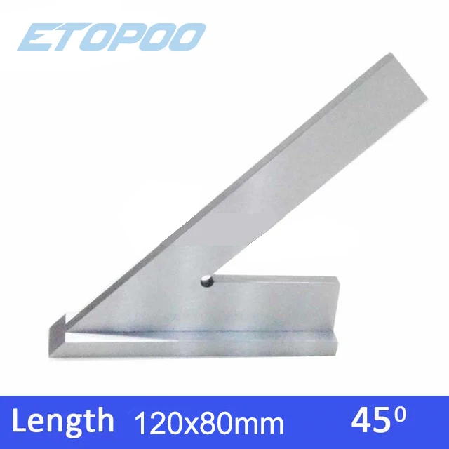 Precision Steel Industrial Try Square with Wide Base - 45-Degree Angle