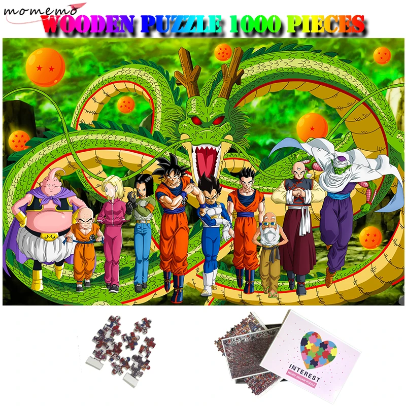

MOMEMO Wooden Jigsaw Puzzle 1000 Pieces Anime Cartoon Shenron Goku Vegeta Customized Puzzles Adults Kids Assembling Puzzles Toys