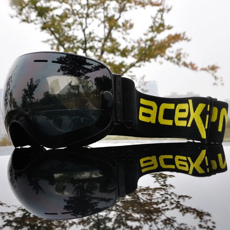 Брендовые лыжные очки, двухслойные, UV400, анти-туман, большая Лыжная маска, очки для катания на лыжах, для мужчин и женщин, очки для сноуборда, профессиональные