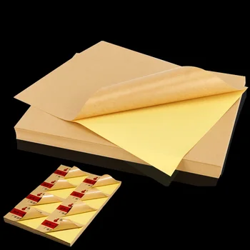 

A4 Print Kraft Paper Label Sticker Cutting Surface MatteBlank Self-sticking Adhesive Laser Ink Jet Printer Gift Box Rectangle