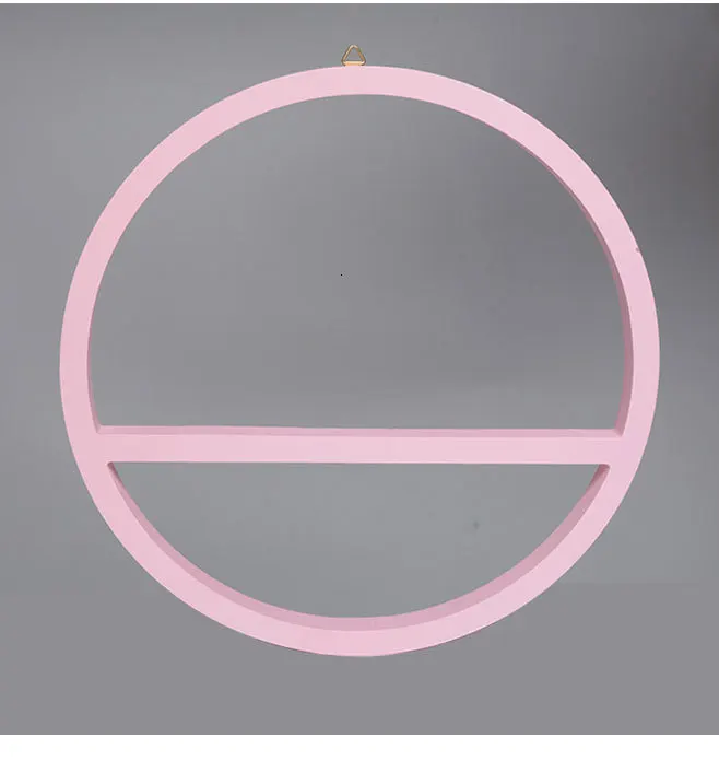 Nordic Pink Circle Wall Shelf Creative Wood Shelves Wall Decoration Crafts Multifunction Storage Rack Kids Room Home Decoration