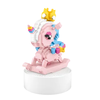 

Mini Music Box Building Blocks Angel Rabbit Model Figures Kit Miniature Diamond Bricks DIY Assembly Toys for Kids 9851