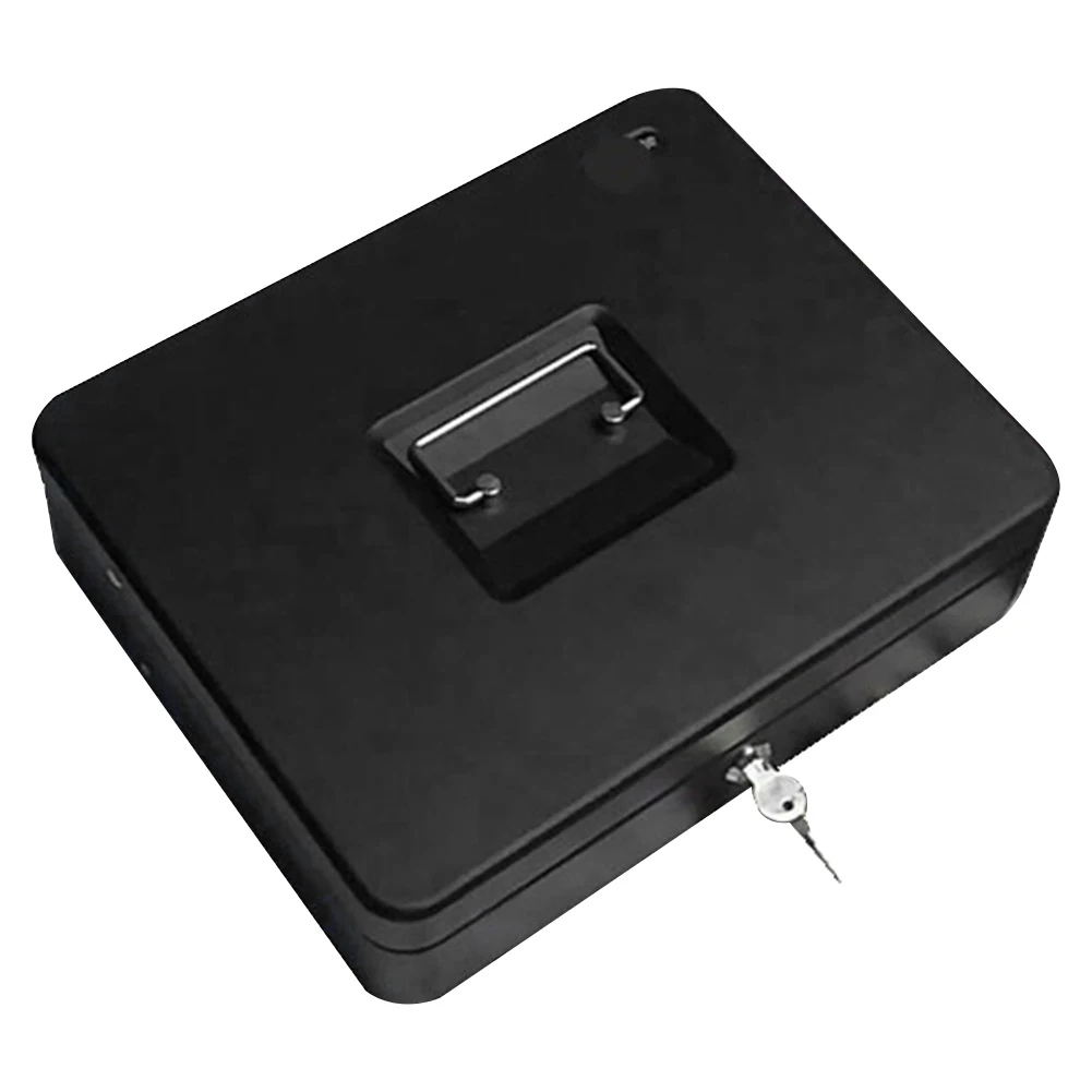 

Carry Home Storage Bank 2 Keys Lockable Coin Portable Money Holder Security Lock Petty Cash Box Steel Office Deposit