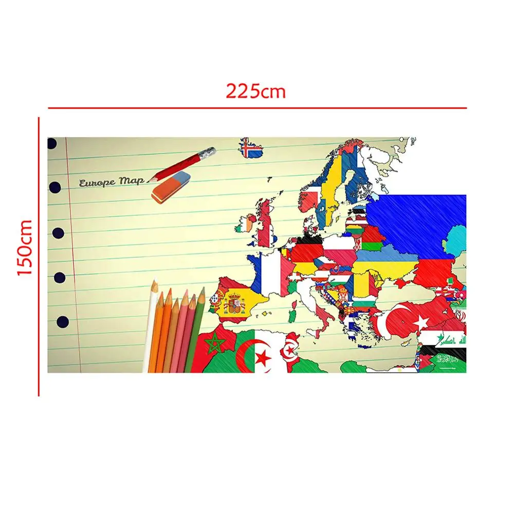 150x225cm Creative European Map Desktop Wall Decoration Map Photography Background Cloth Photo Studio Backdrop Props photo