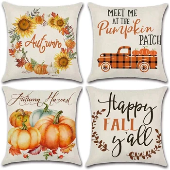 

Thanksgiving Fall Throw Pillow Covers Decorative Pillowcases Pumpkin Autumn Decorations
