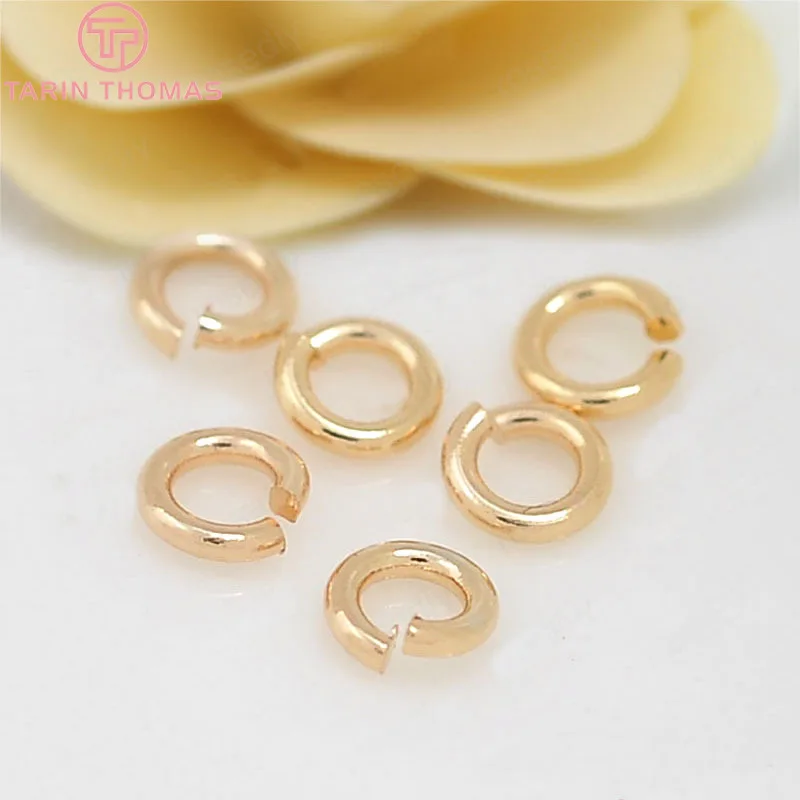 (3630)20 Stück 3,2~10 mm Dicke 0,7~0,8 mm 24K Goldfarben plattiertes Messing Runde Biegeringe Spaltringe Schmuckzubehör – Detail 2