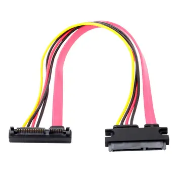 

Xiwai SATA Male to Female Cable SATA III 3.0 7+15 22 Pin SATA Male to Female Data Power Extension Cable 30cm Up Angled Straight