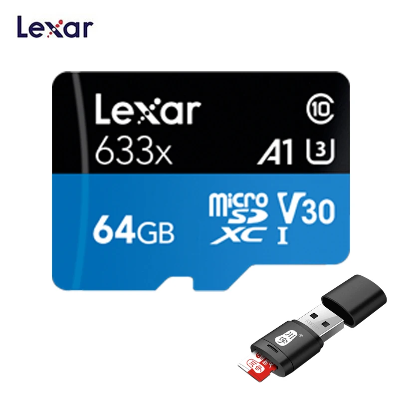 Lexar 512 ГБ 128 ГБ 256 ГБ 64 ГБ 32 ГБ Высокопроизводительные 633x microSDHC microSDXC UHS-I карты до 95 МБ/с./с чтение, 45 МБ/с./с Запись