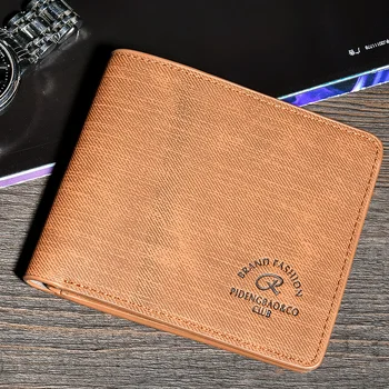 

2019 Men Retro PU Wallet Male Purse Credit Card Holder Solid Color Short Wallet Purse and Wallet Vintage Multi-Functional Purse