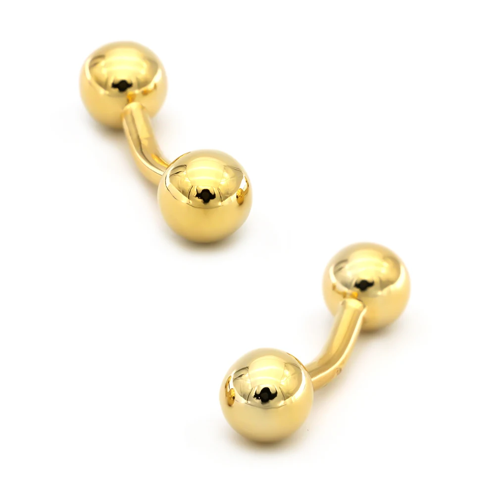 

Knot Cuff Links For Men Double Side Ball Design Quality Brass Material Golden Color Cufflinks Wholesale&retail