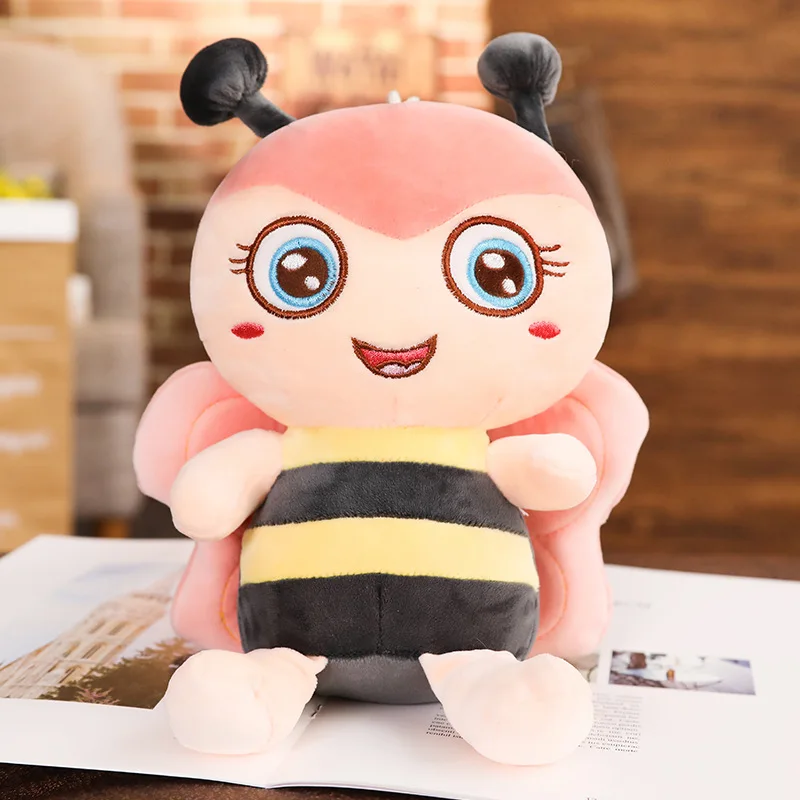 Супер пчела Kawaii животные пчела чучела для детей Рождество Детская кукла игрушка подарок для детей - Цвет: Черный
