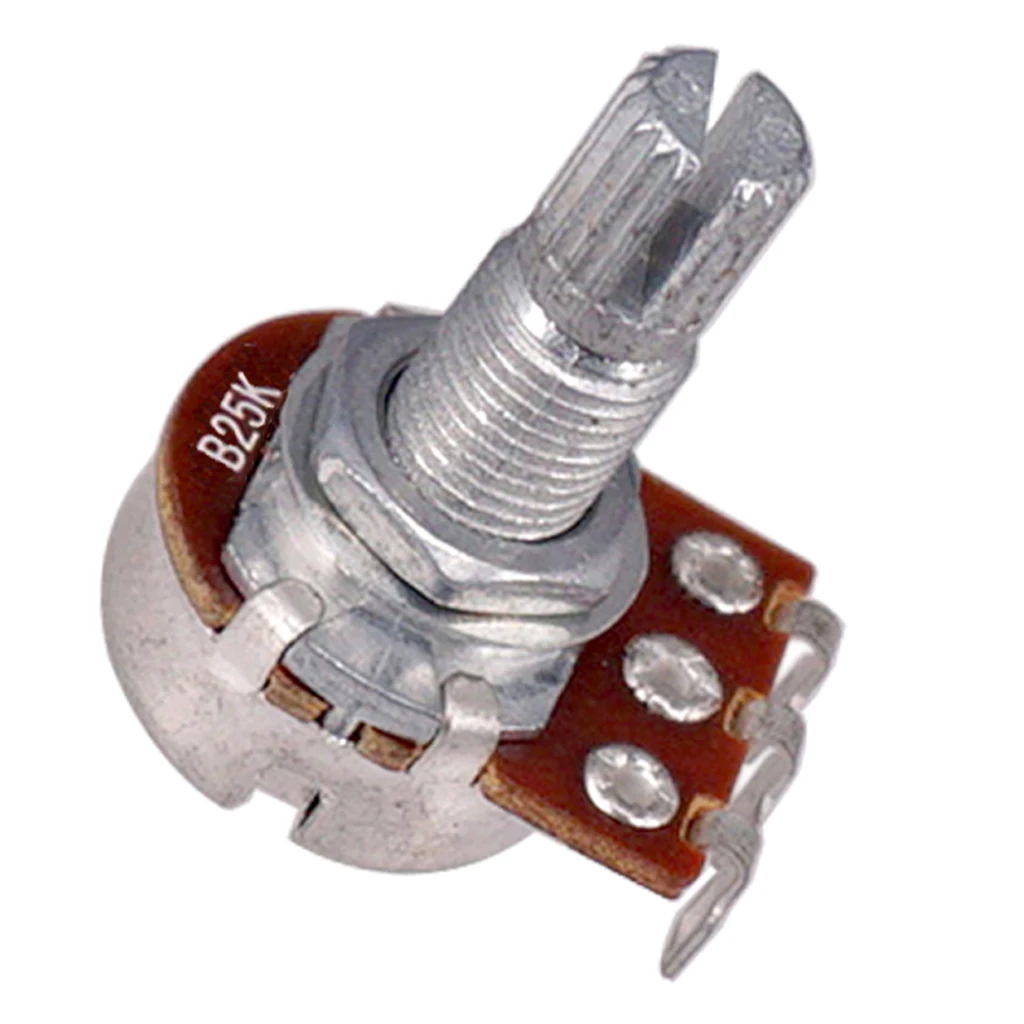 25K, Guitar Bass Split Shaft Potentiometer for Volume or Tone