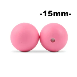 Set of 100 Round Silicone Beads - 15mm, Food Grade, BPA - Free, for DIY Jewelry and Crafting Accessories (Sakura)