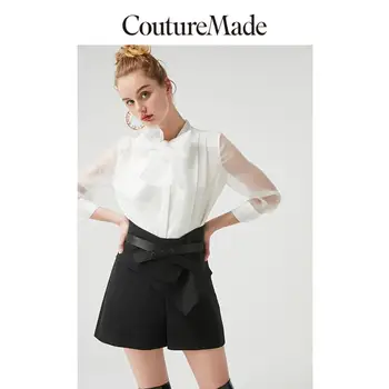 

Vero Moda CoutureMade 45.3% Mulberry Silk 3/4 Sleeves Lace-up Shirt | 319331508
