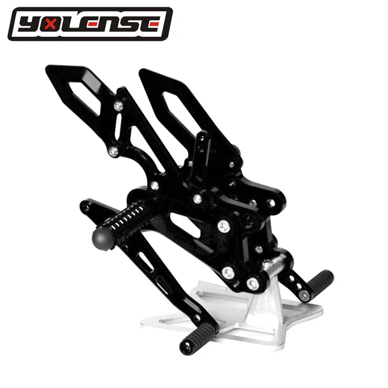 Для HONDA CBR600RR F5 2007- CBR1000RR 2004-2007 аксессуары для мотоциклов ЧПУ подножка задние наборы регулируемые Задние подножки - Цвет: Black